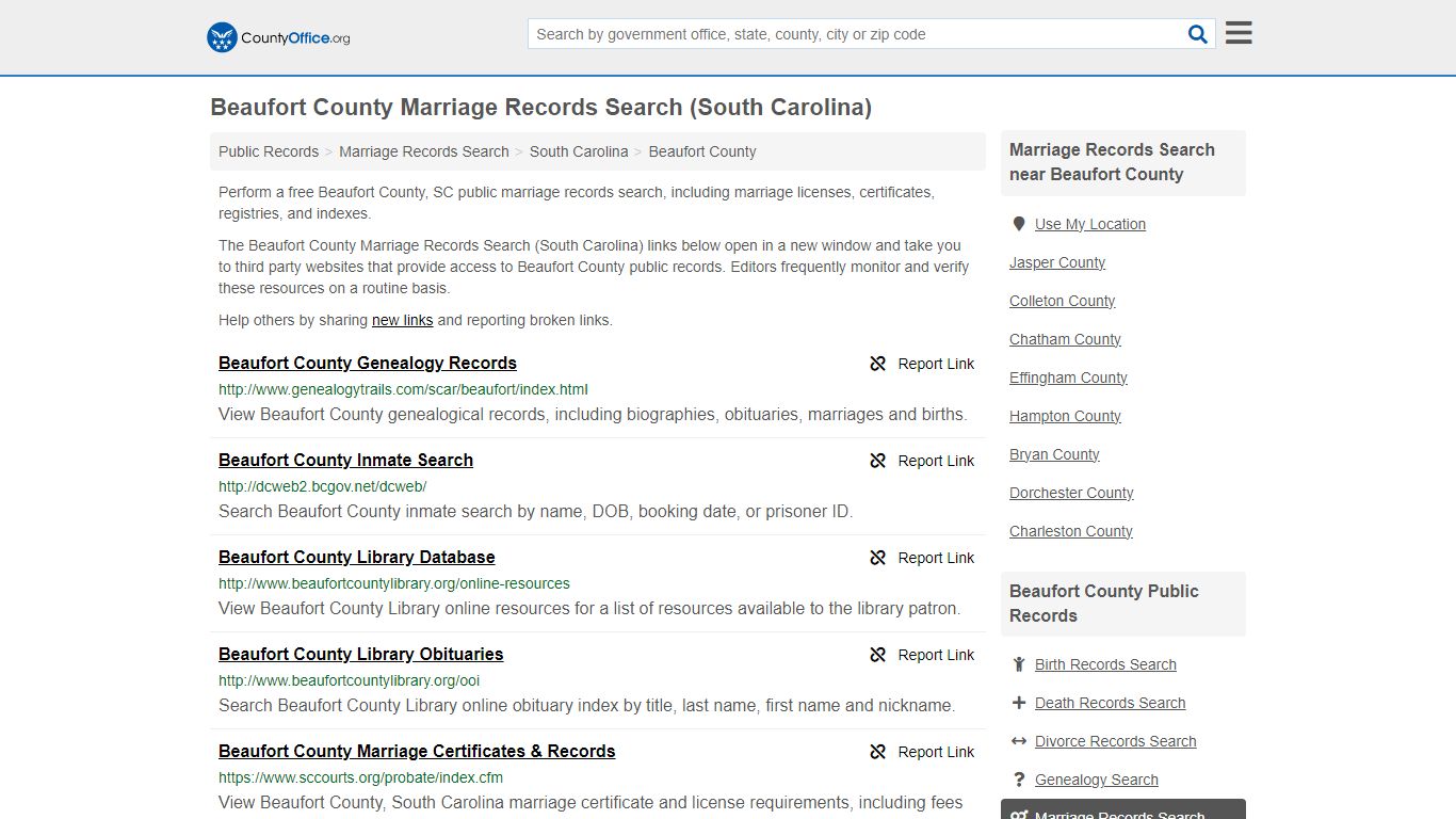 Marriage Records Search - Beaufort County, SC (Marriage Licenses ...